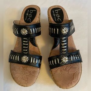 b.o.c Born Concept Women’s Black Sandals with Silver Accents - Size 9